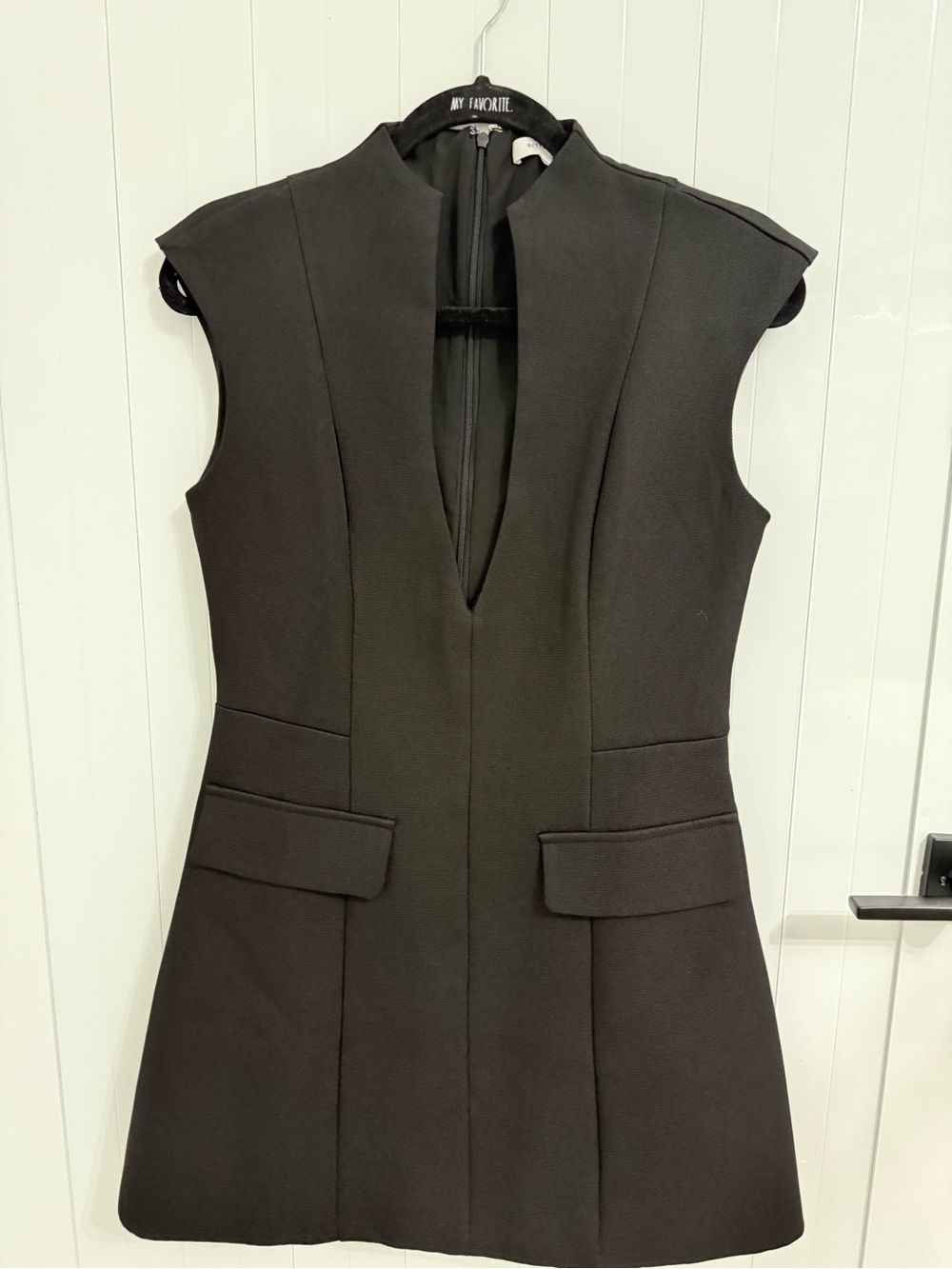 Better Be Black Sleeveless V-Neck Pocket-Front Dress